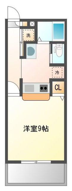 クラウンズワン箱崎(1K/2階)の間取り写真