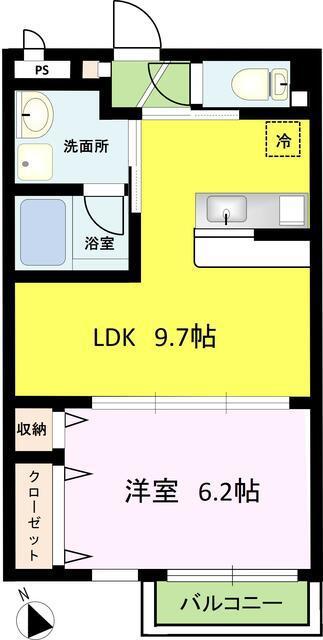 アウローラ(1LDK/2階)の間取り写真