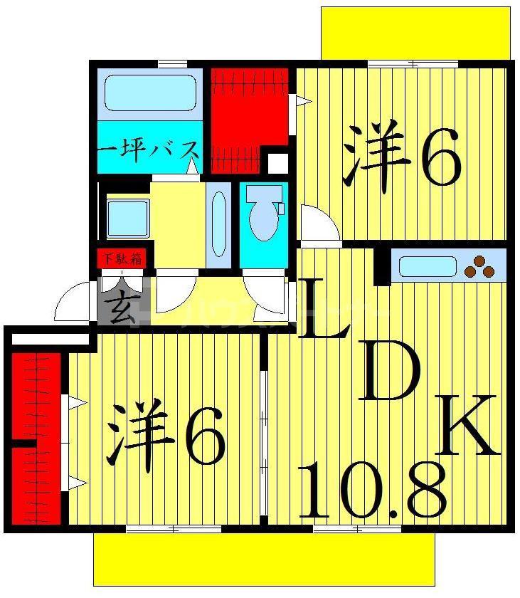 RSAII(2LDK/2階)の間取り写真