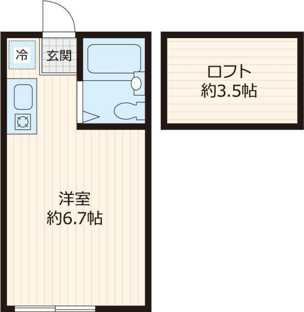 リバティーハウス(ワンルーム/2階)の間取り写真