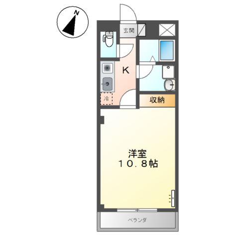 グリーンパレス(1K/1階)の間取り写真