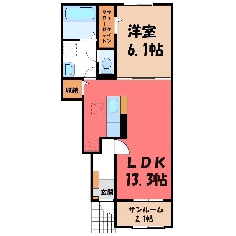 アンジュ(1LDK/1階)の間取り写真