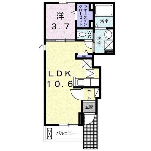 スローライフ(1LDK/1階)の間取り写真