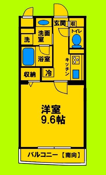 グランディール服部(1K/1階)の間取り写真