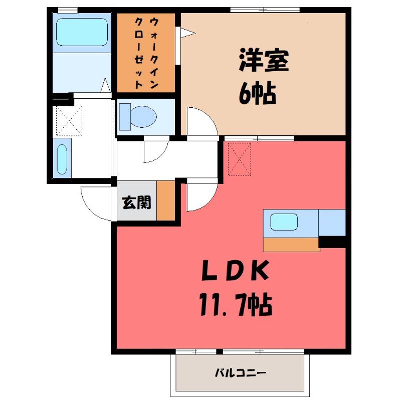 セピアコート(1LDK/2階)の間取り写真