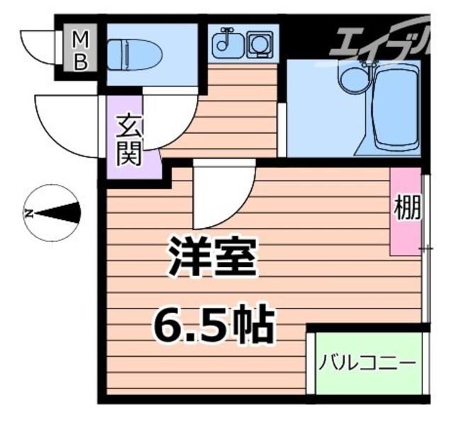ジョリーフローラー(1K/6階)の間取り写真