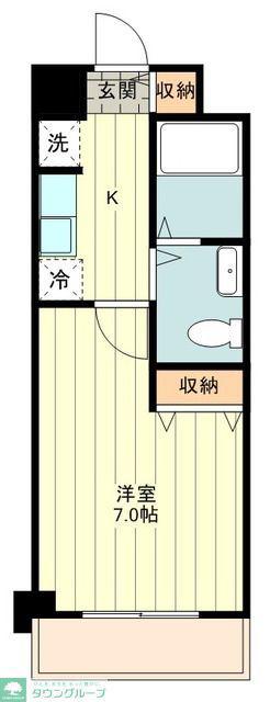 LASANTE立川(1K/2階)の間取り写真