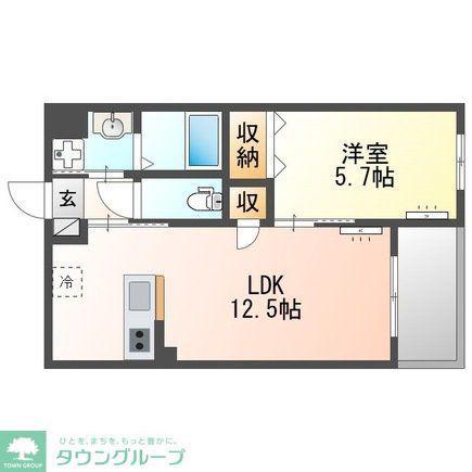 サンジュ(1LDK/3階)の間取り写真