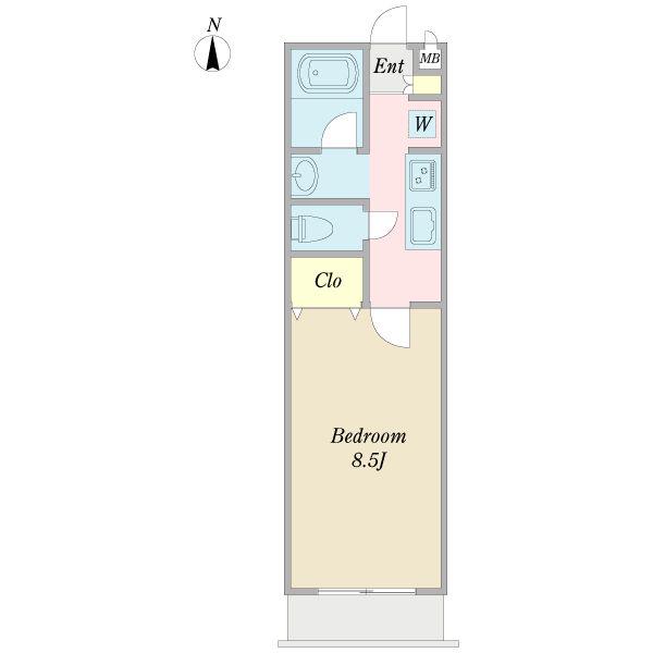 ソフィス南明(1K/1階)の間取り写真