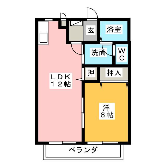 わんダフル(1LDK/2階)の間取り写真