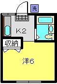 メイゾン綱島(ワンルーム/2階)の間取り写真