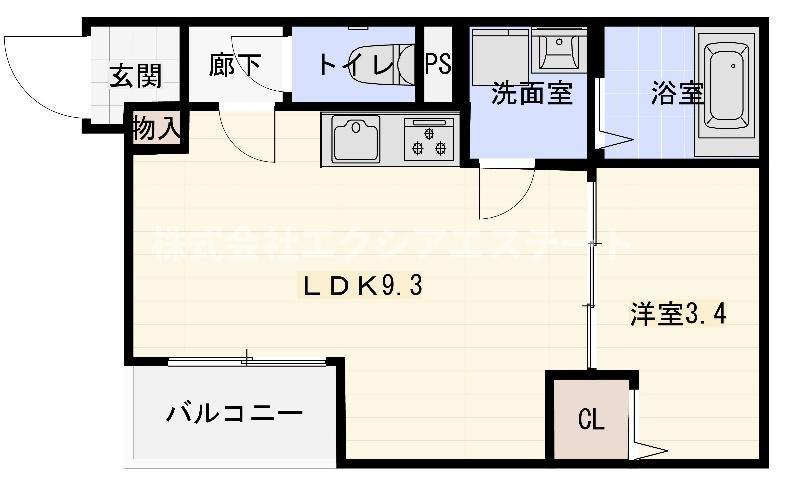 ヴェルジュ福町グランスイート(1LDK/2階)の間取り写真