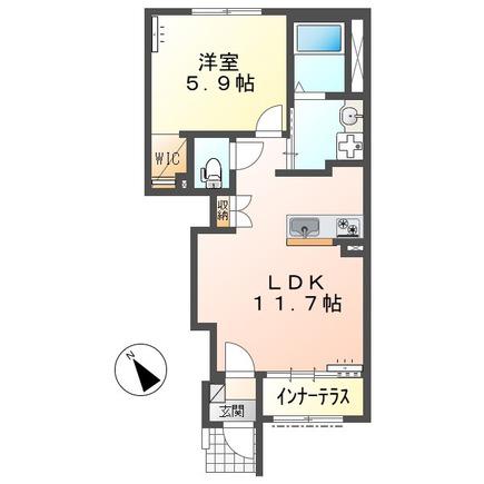 ララII(1LDK/1階)の間取り写真