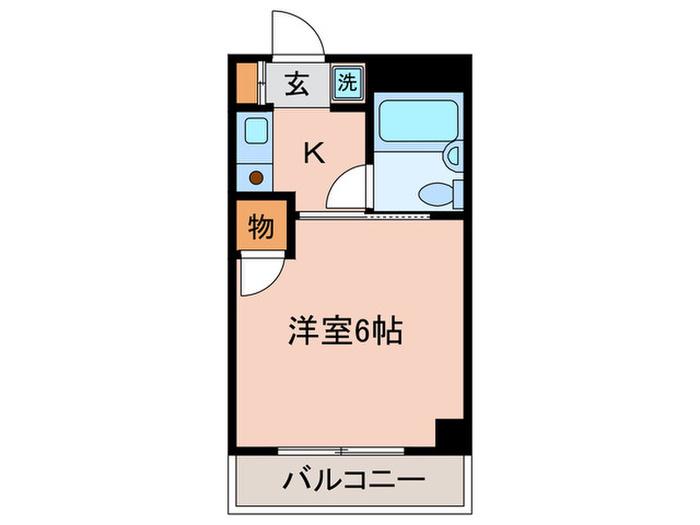 グレイスコート幸Ⅱ(1K/2階)の間取り写真