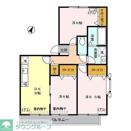 ドエル本町(3DK/2階)の間取り写真