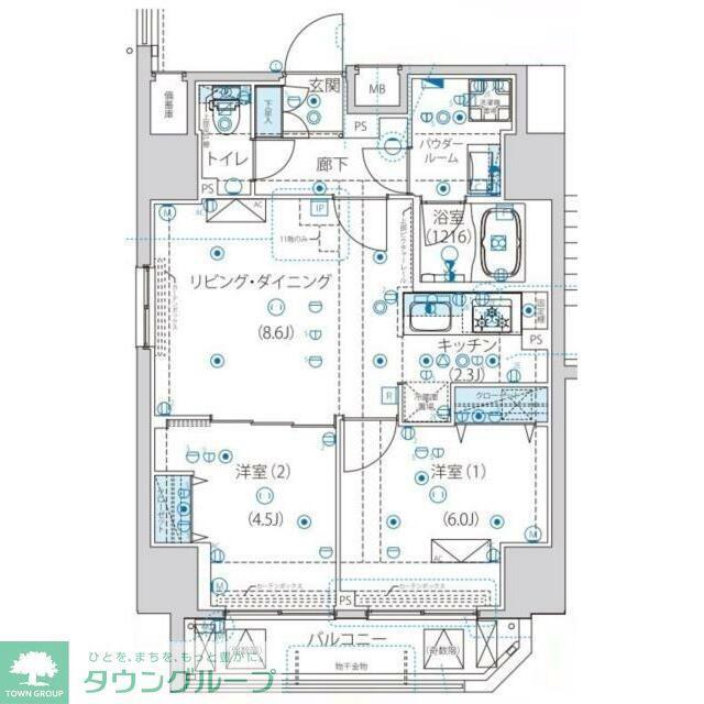 ルクレ墨田緑III(2LDK/7階)の間取り写真