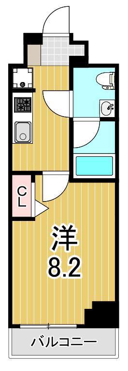 RELUXIA亀有(1K/3階)の間取り写真