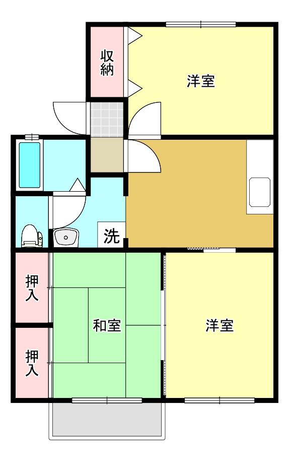 ヴィーナスV番館(3DK/1階)の間取り写真