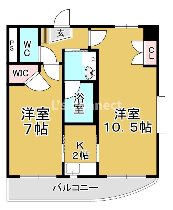 いずみTOWN HILLS(2K/6階)の間取り写真