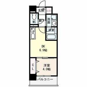 KOUKEN BLDG(1DK/6階)の間取り写真