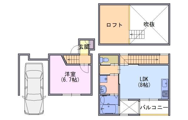チャトラ(1SLDK/1階)の間取り写真