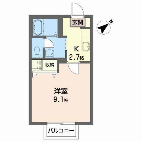 シャーメゾン黒松(1K/2階)の間取り写真