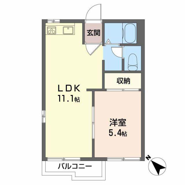 ゆうハウス A(1LDK/2階)の間取り写真