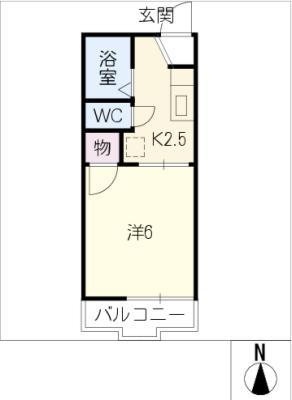 内田ハイツ(1K/1階)の間取り写真
