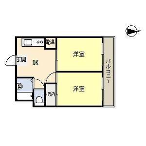 ロイヤル加美北(2DK/5階)の間取り写真