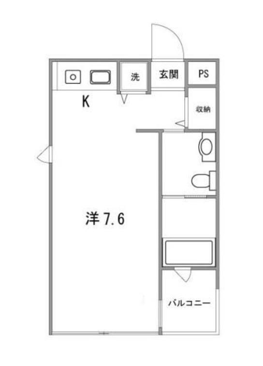 クインズビル(ワンルーム/3階)の間取り写真