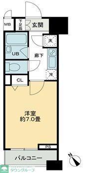 クロスレジデンス蒲田(1K/10階)の間取り写真