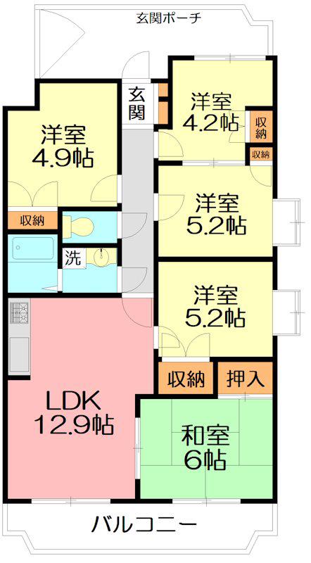 ツインベル・ローズ館(4SLDK/7階)の間取り写真