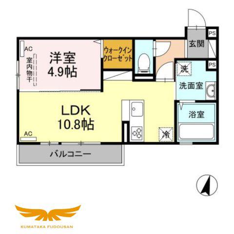 MSA託麻(1LDK/2階)の間取り写真