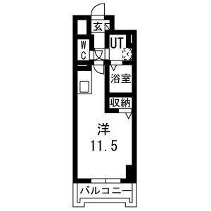 IRIC(1K/8階)の間取り写真