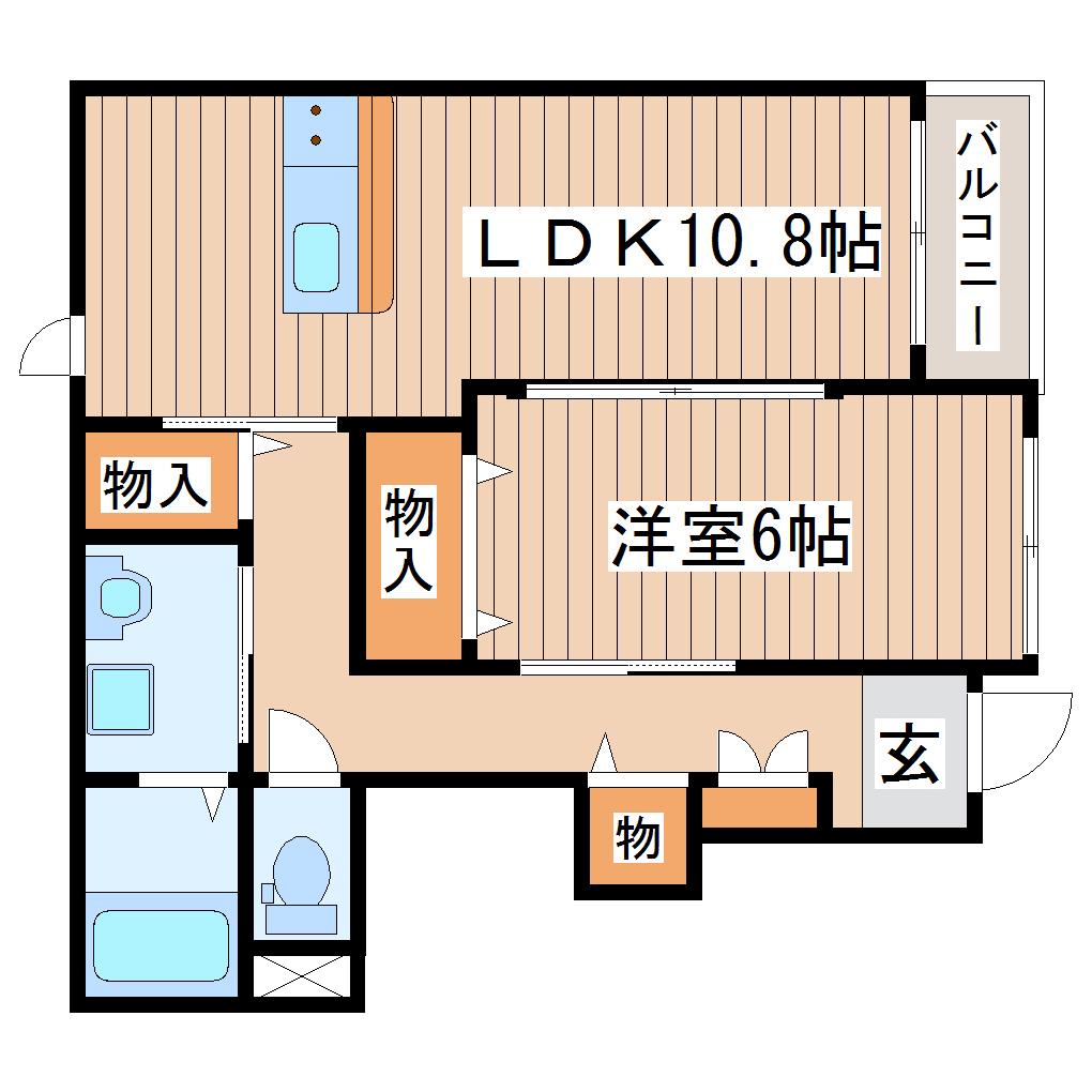 ソレサピノ(1LDK/1階)の間取り写真