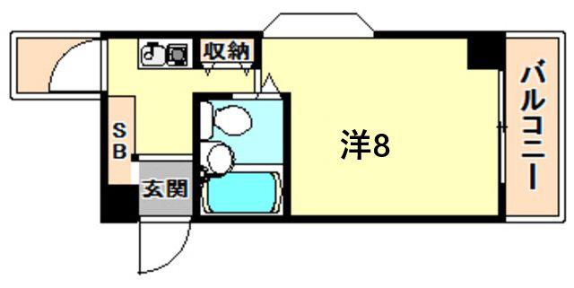 TYCOONサン九(ワンルーム/2階)の間取り写真