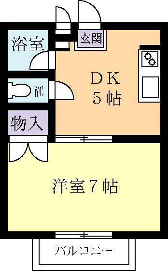 CASAMILA I(1DK/1階)の間取り写真
