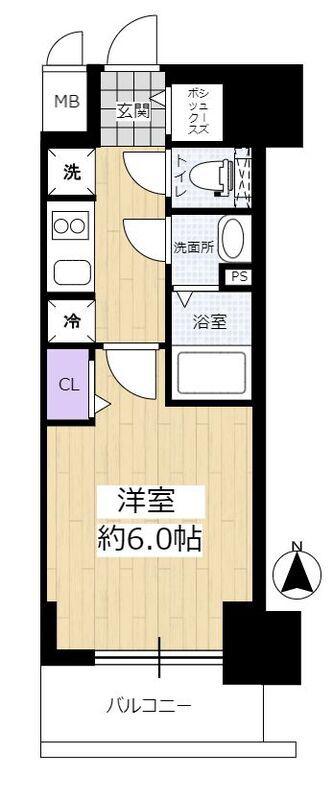ララプレイス大阪新町ヴェレ(1K/3階)の間取り写真