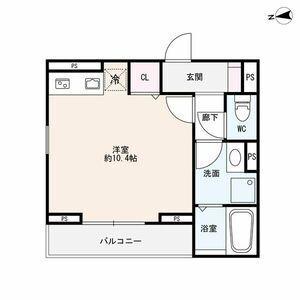 RIVER SYO(ワンルーム/2階)の間取り写真