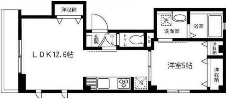 COZY(1LDK/3階)の間取り写真