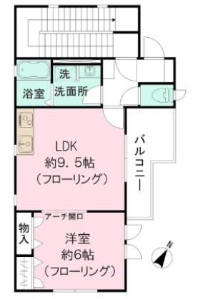 メゾンプチノア(1LDK/3階)の間取り写真
