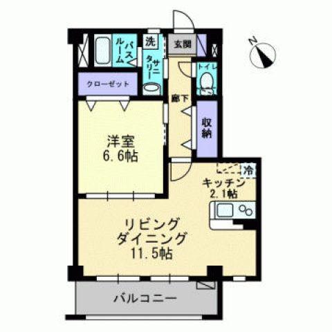 フォブール寺川(1LDK/3階)の間取り写真