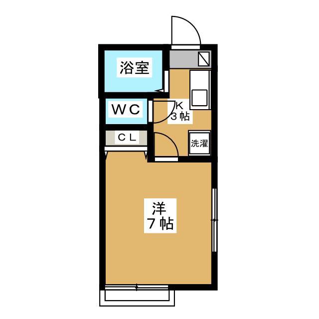 K2ハイム(1K/2階)の間取り写真