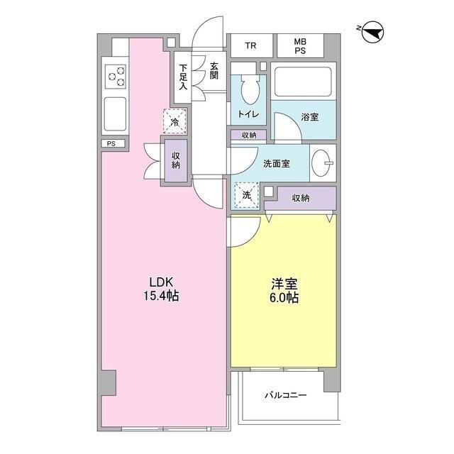KDXレジデンス成城(1LDK/3階)の間取り写真