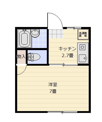 ブロシス33(1K/2階)の間取り写真