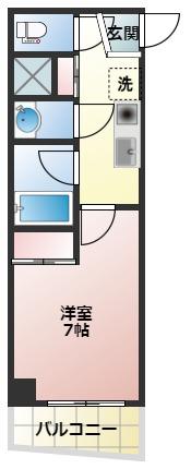 キューブ・エス(1K/4階)の間取り写真