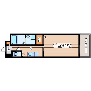 プレッサ泉中央(1K/2階)の間取り写真