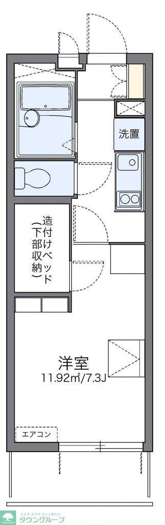 レオパレスシエル(1K/2階)の間取り写真