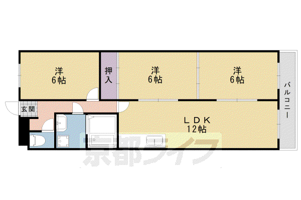 桂川ロイヤルハイツ(3LDK/2階)の間取り写真