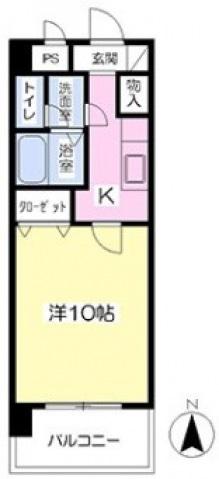 CITY SPIRE東石井(1K/5階)の間取り写真
